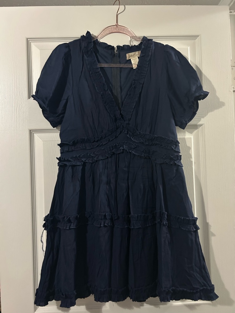 Altar'd State Navy Ruffle Detail Dress